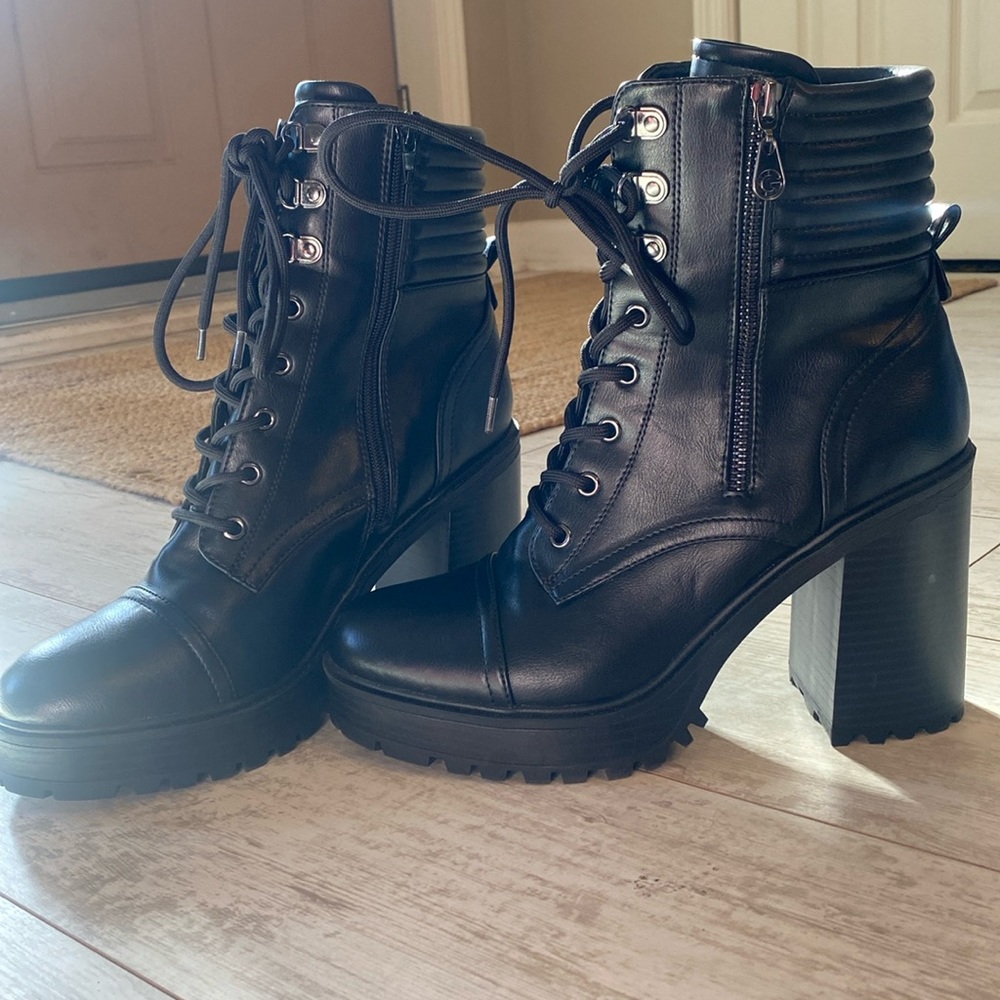 Black Guess Siana Combat Boots